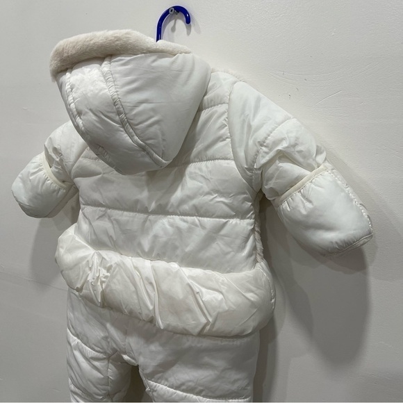 Jessica Simpson Faux Fur Peplum Puffer Hooded Snow Suit White 3/6 Months - Picture 6 of 11